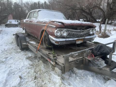 Cash ForCars | Vintage Junk Car on Trailer for Scrap Metal Recycling